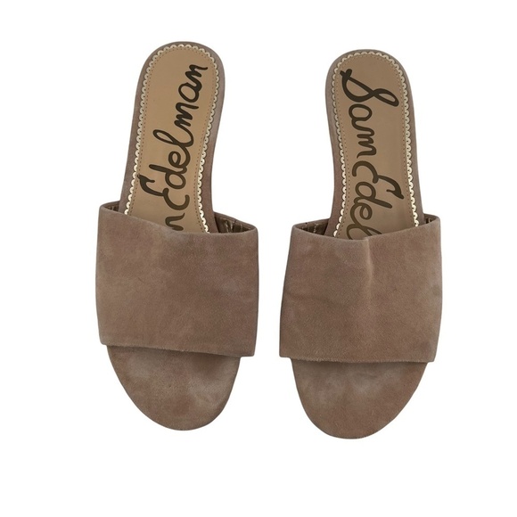 Sam Edelman Women’s Tan Suede Slide Wedge Sandals Size 8.5M - Picture 1 of 5